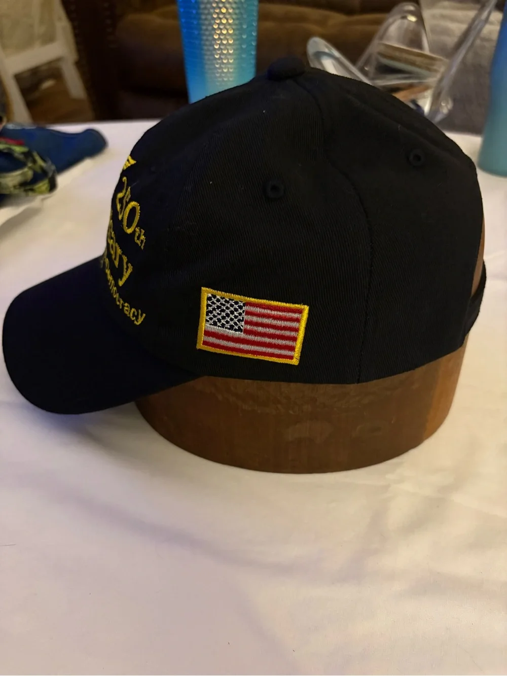 U.S. 250th Anniversary Embroidered Baseball Cap - Black with Gold Stitching